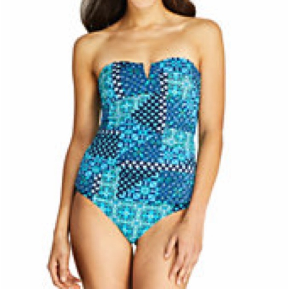 Lands End Bandeau Tankini Top